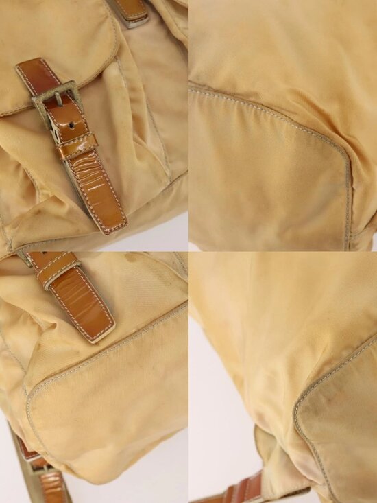 PRADA Backpack Nylon Beige Silver Auth gh1768 main image 4